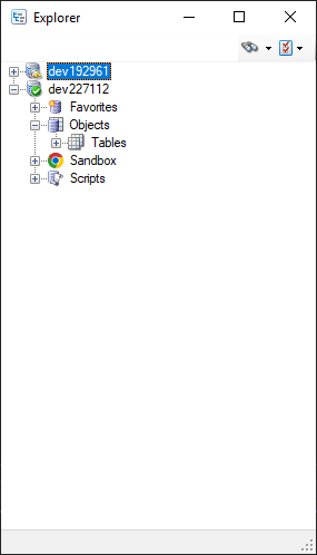 Explorer view of linked server.